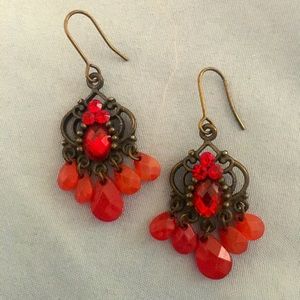 Red beaded earrings - make an offer!